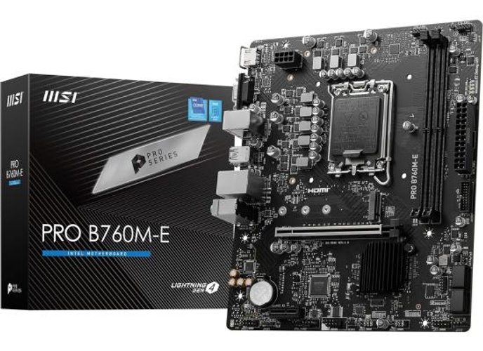 MSI PRO B760M-E DDR5 Intel 13th Gen Motherboard PCIe 4.0 DDR5 1xM.2 Gen4 x4 PCIe 4.0 Mainboard product thumbnail 2