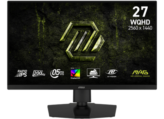 MSI MAG 274QPF E20 27" Rapid IPS 2K 200Hz 0.5ms HDR 400 AMD FreeSync™ Premium AI Vision Adjustable Stand w/ 2x HDMI & DisplayPort & USB C - Black product thumbnail 2