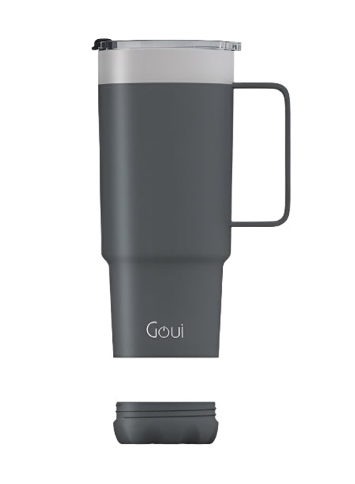 Goui Tumbler Stainless Steel Cup with Handle, Grey product thumbnail 2