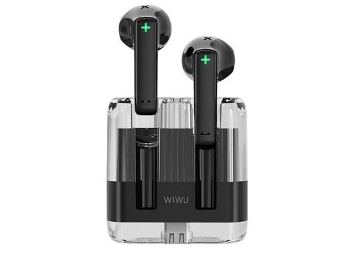 WiWU T21 Transparent Wireless Bluetooth Earbuds Environmental Noise Cancellation up to 180 hours of standby power - Black product thumbnail 2