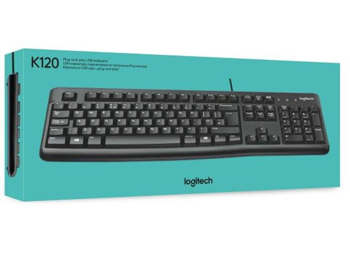 Logitech K120 Wired Keyboard for Windows, Plug and Play, Full-Size, Spill-Resistant, Curved Space Bar, Compatible with PC, Laptop - Black product thumbnail 2