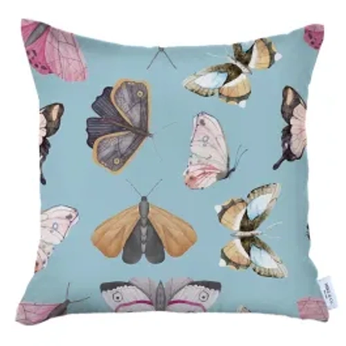 Nova Home Watercolor Flowers Printed Cushion Cover - 45x45 cm - Light Blue product thumbnail 2