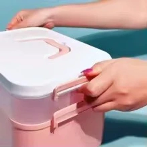 New Hand-Held Desktop Storage Box – Plastic Organizer for Scissors, Manicure Tools, Jewelry, Nail Gel Polish & Stationery