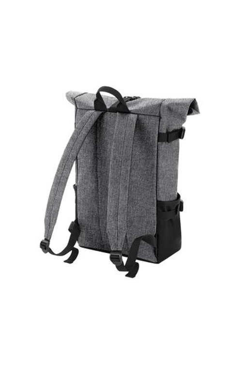 Bagbase Block Roll Top Backpack - Grey Marl/Black product thumbnail 2