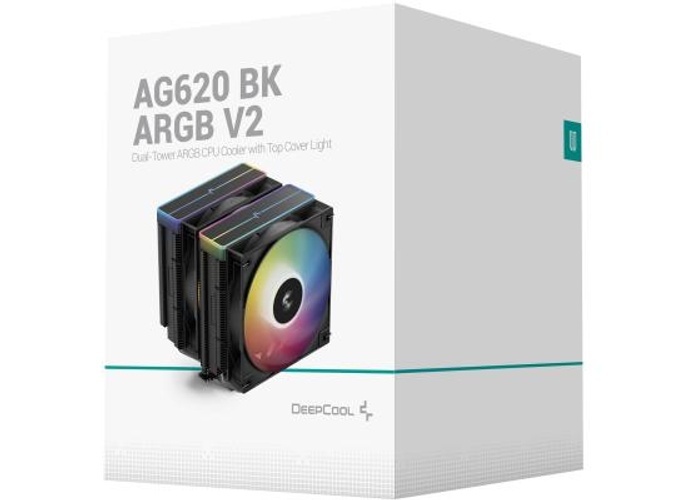 DeepCool AG620 ARGB V2 CPU Air Cooler Mighty 260w TDP 6pcs Copper Heat Pipes ARGB Sync w/120mm PWM Fan , Black product thumbnail 2