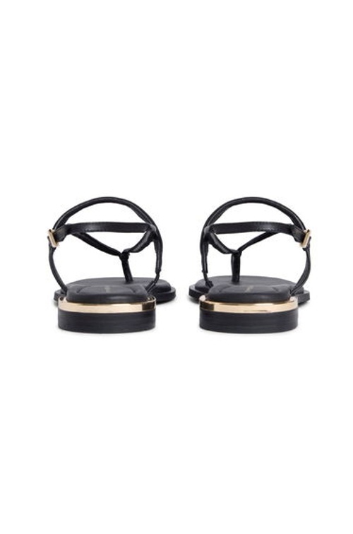 Gold Heel Dressy Sandal Black product thumbnail 3
