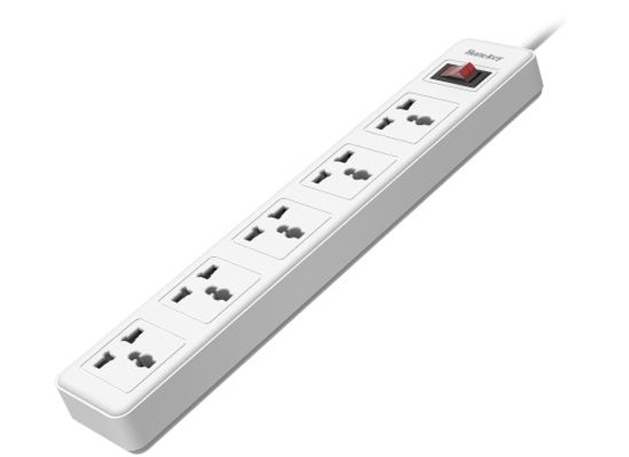 Huntkey SSZ501 Universal Power Strip 5x Outlet AC 220-240V Surge Protector 3M - White product thumbnail 2