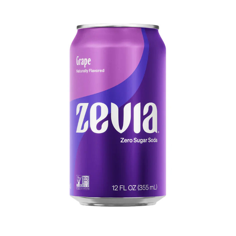 Zevia Zero Calorie Grape Soda Drink 355ml