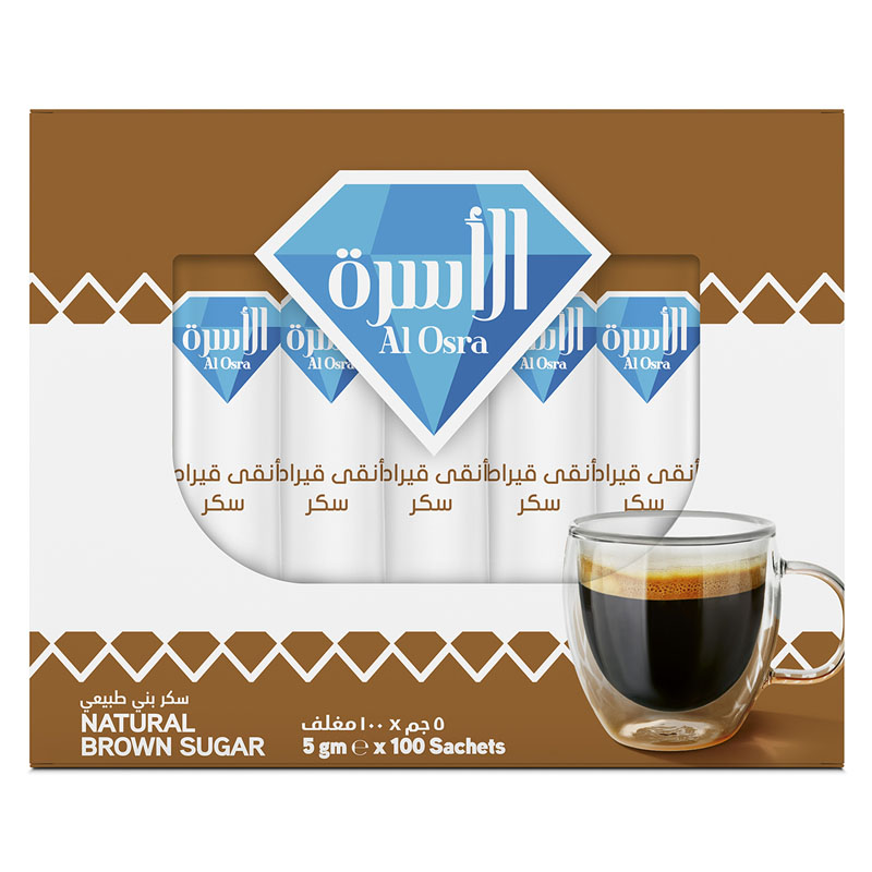 Al Osra Brown Sugar, 100 sachets x 5g