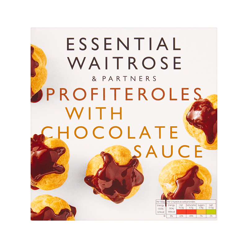 Waitrose Essential Profiteroles with Chocolate Sauce 235g