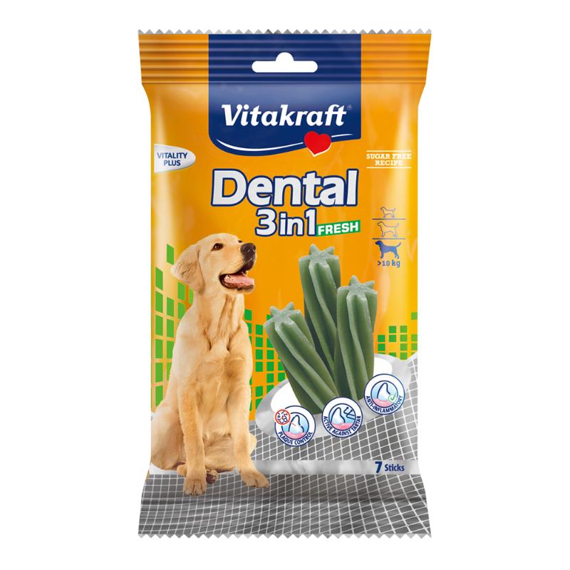 Vitakraft 3 in 1 Fresh Dental Snack For Dogs Medium 7 Sticks