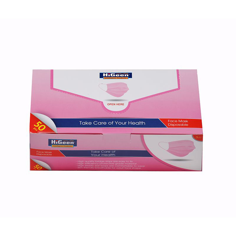 HiGeen Face Mask Pink 50pcs