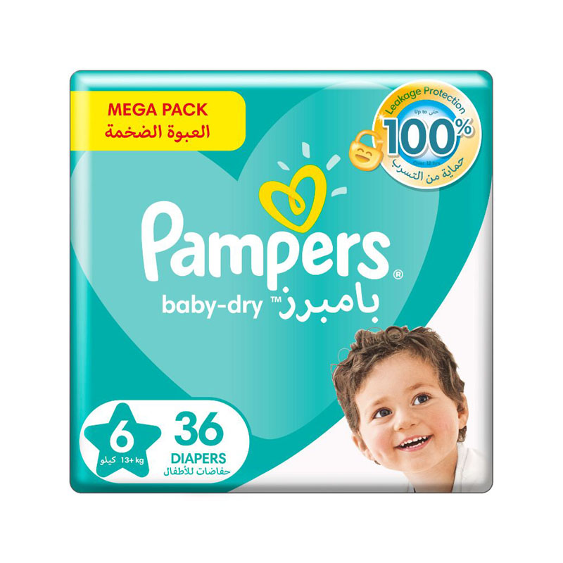Pampers Baby-Dry Diapers, Size 6, 13+Kg, Pack of 36 Baby Diapers