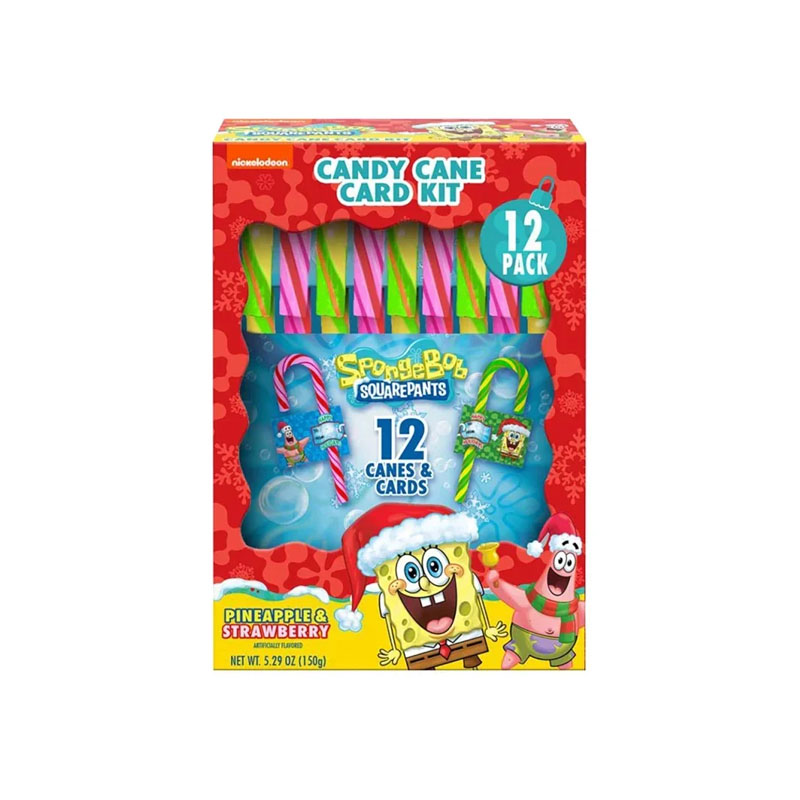 SpongeBob SquarePants Candy Canes with Pineapple & Strawberry 12 Pack 150g