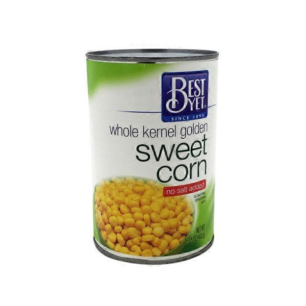Best Yet Super Sweet Whole Kernel Corn No Salt Added 432g