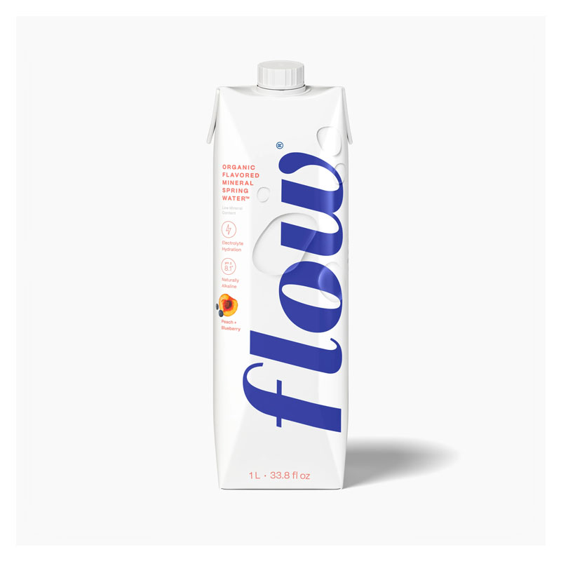 Flow Alkaline Spring Water Organic Peach & Blueberry 1L
