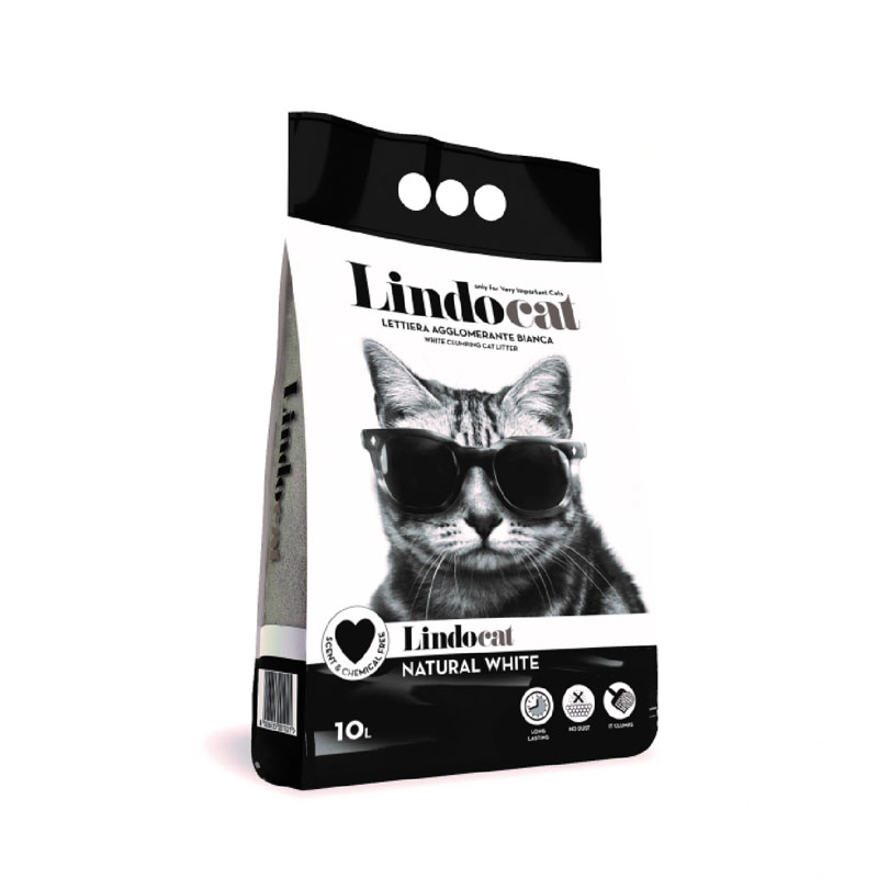 Lindocat Natural White Long Lasting Clumping Cat Litter 10L