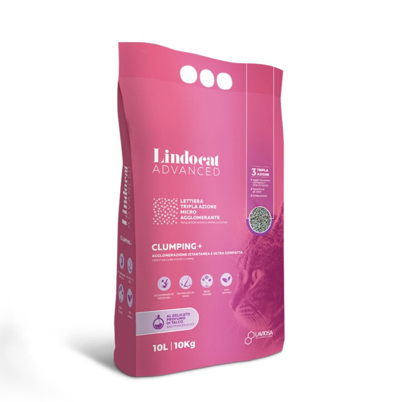 Lindocat Clumping + Baby Powder Clumping Litter with a Baby Powder Scent 10L
