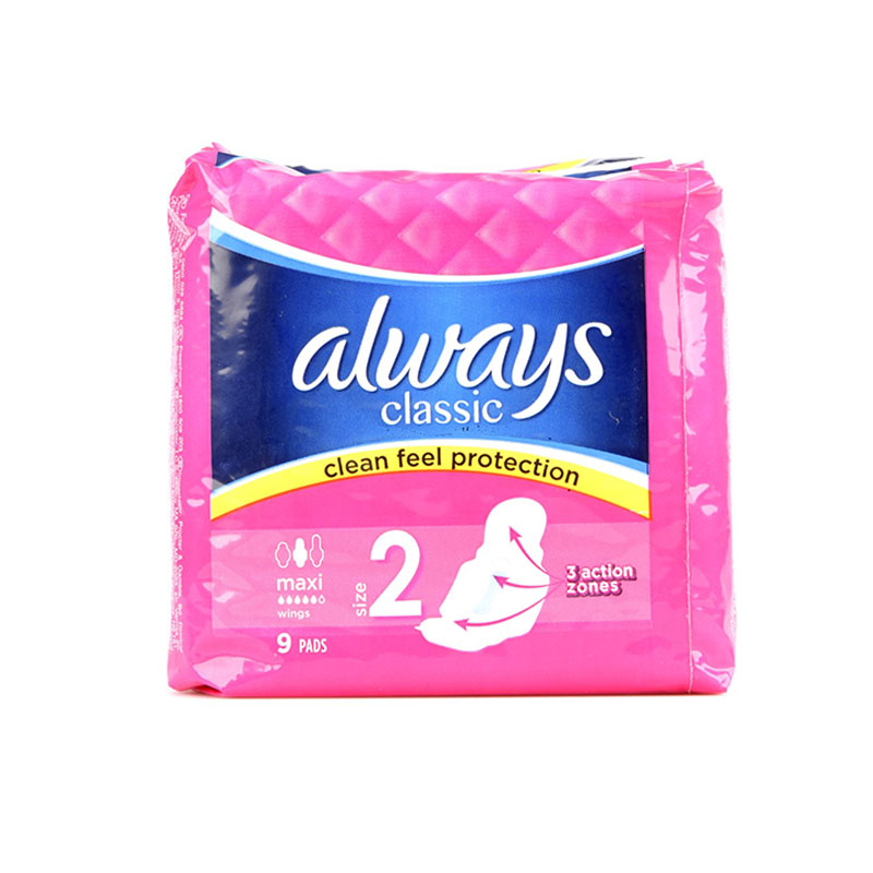 Always Classic Maxi Sanitary Pads With Wings 9 Pcs