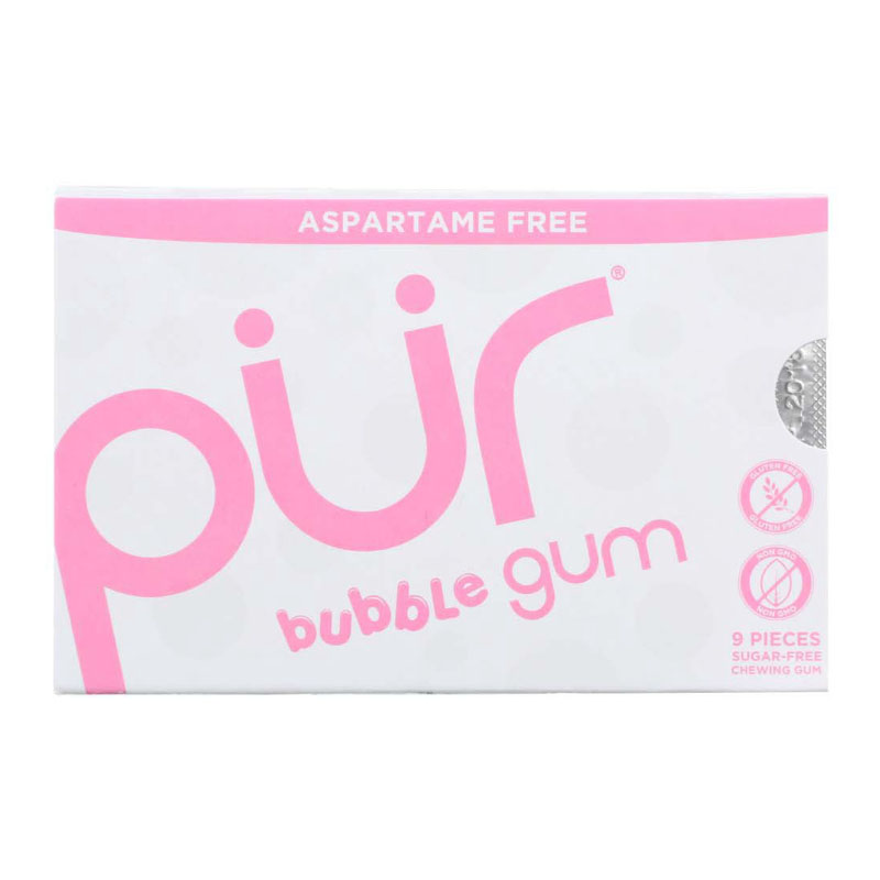 Pur Sugar Free Bubble Gum Chewing Gum, 9pcs