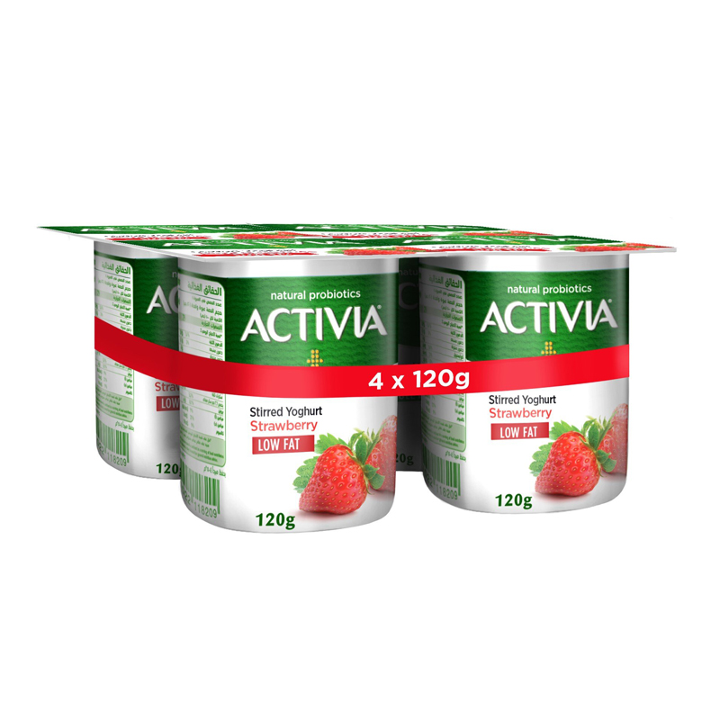 Activia Stirred Low Fat Yogurt Strawberry 120g x 4pcs