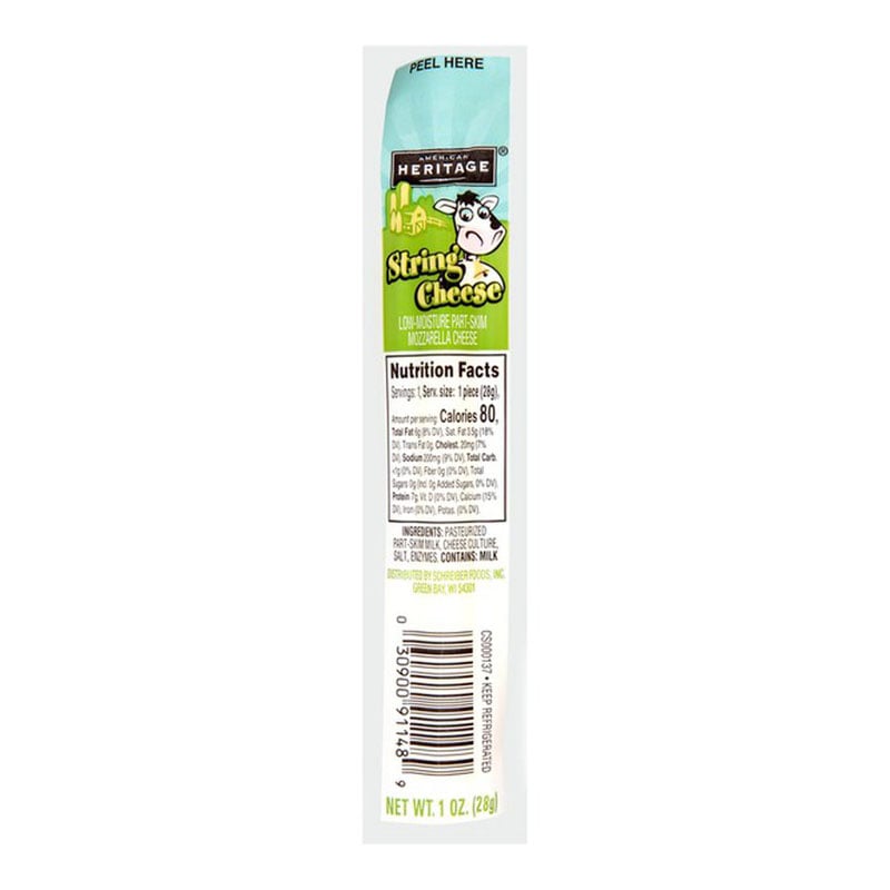 American Heritage Mozzarella String Cheese 28g