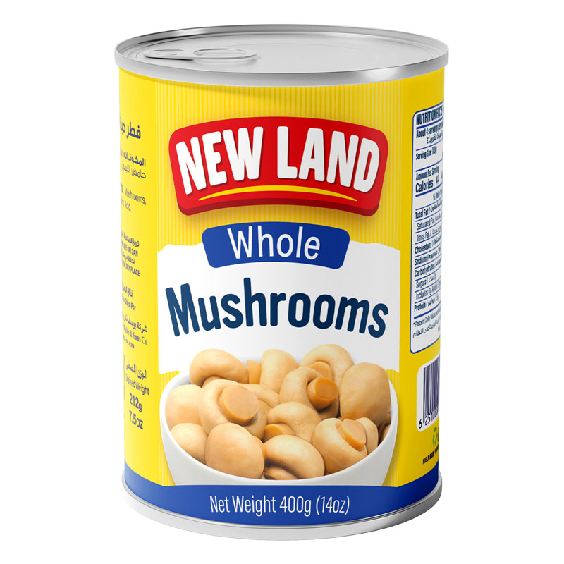 New Land Whole Mushrooms 425g