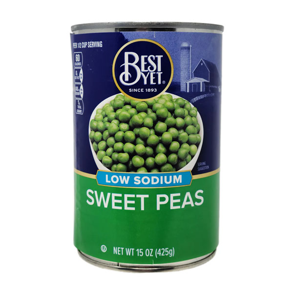 Best Yet Low Sodium Sweet Peas 425g