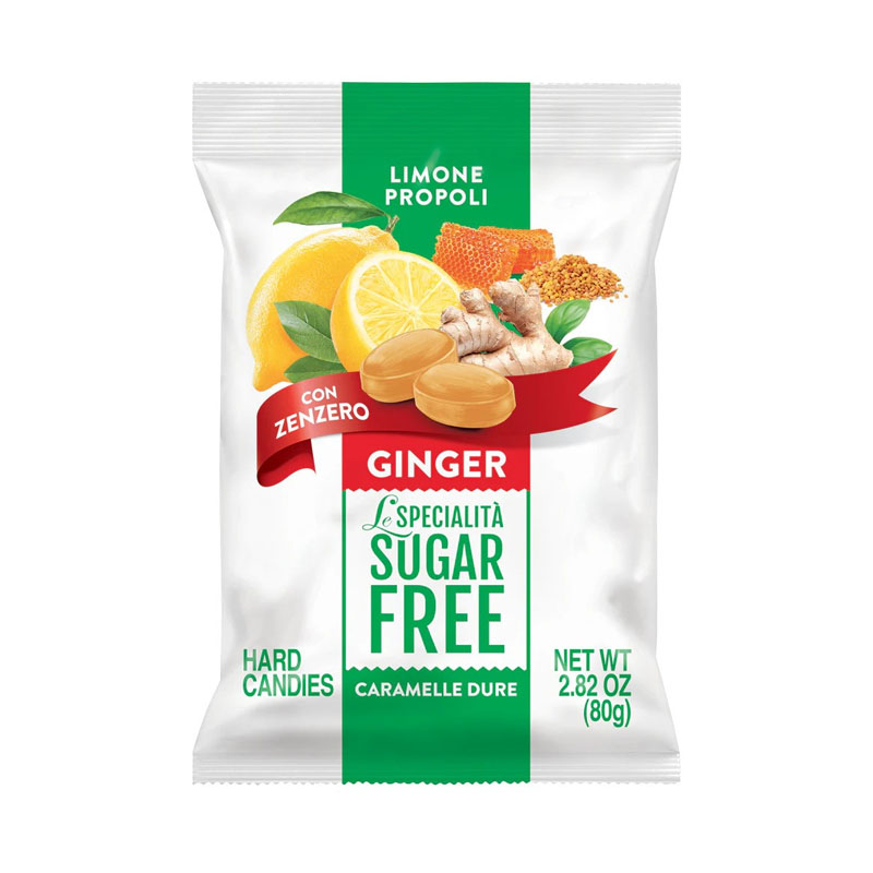 Cnd Gluten Free Sugar Free Lemon & Ginger Hard Candies 80g