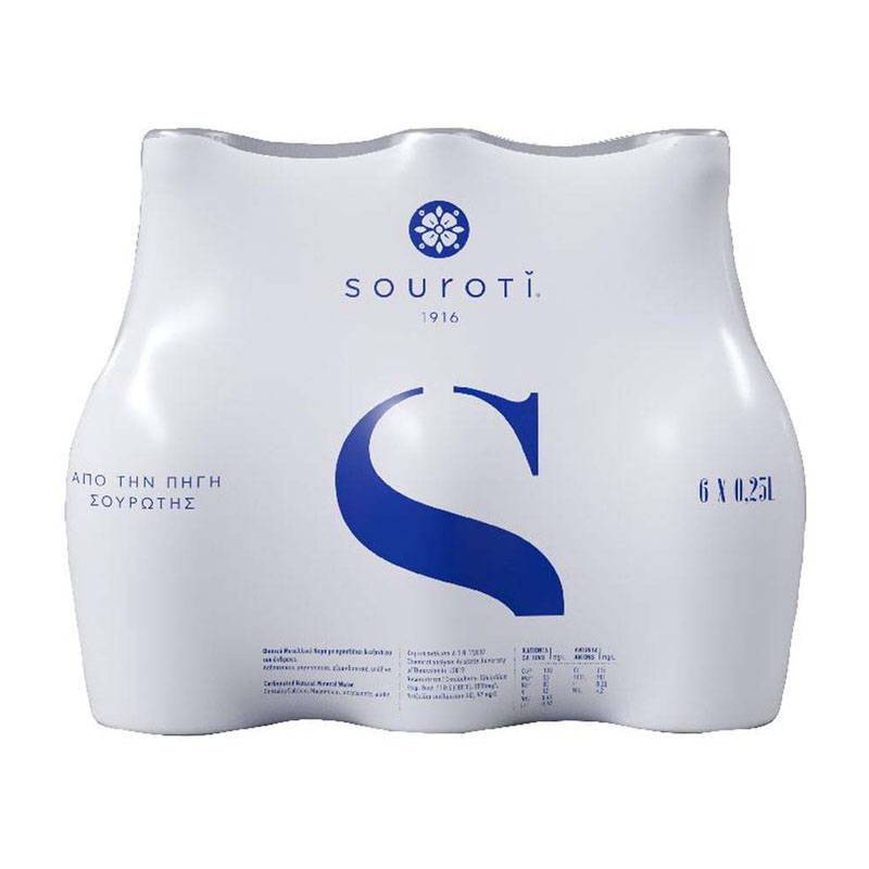 Souroti Carbonated Natural Mineral Water 6pcs x 250ml