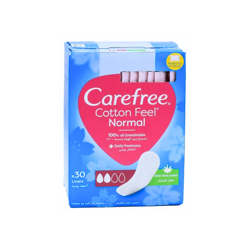 Carefree Aloe Individually Wrapped Breathable Pantyliners 30 Pcs