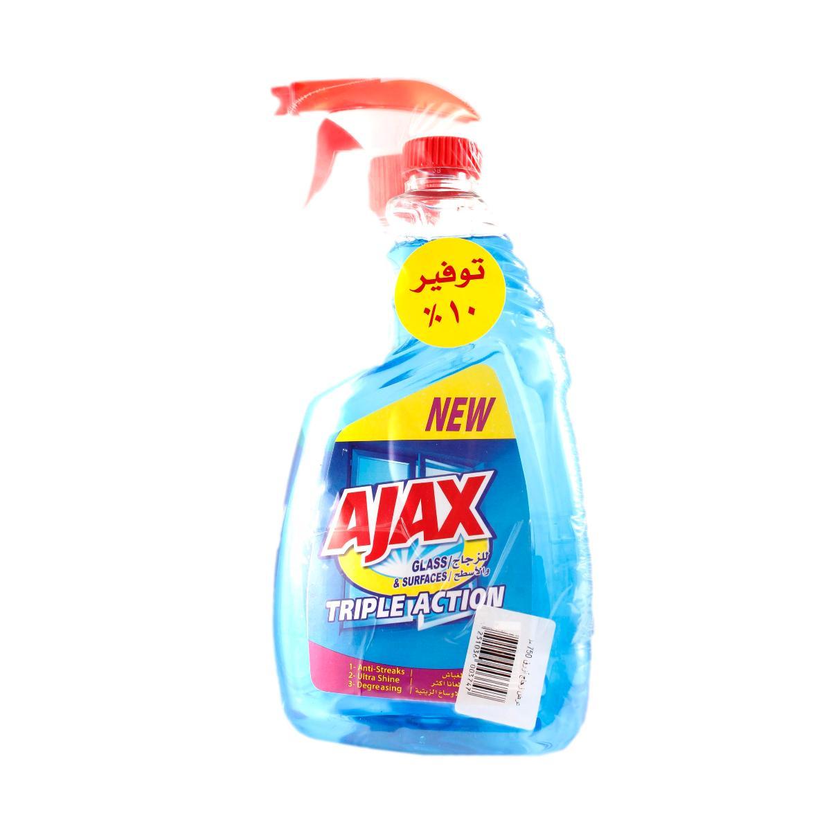Ajax Glass & Surface Cleaner Offer 750 ml Triple Action