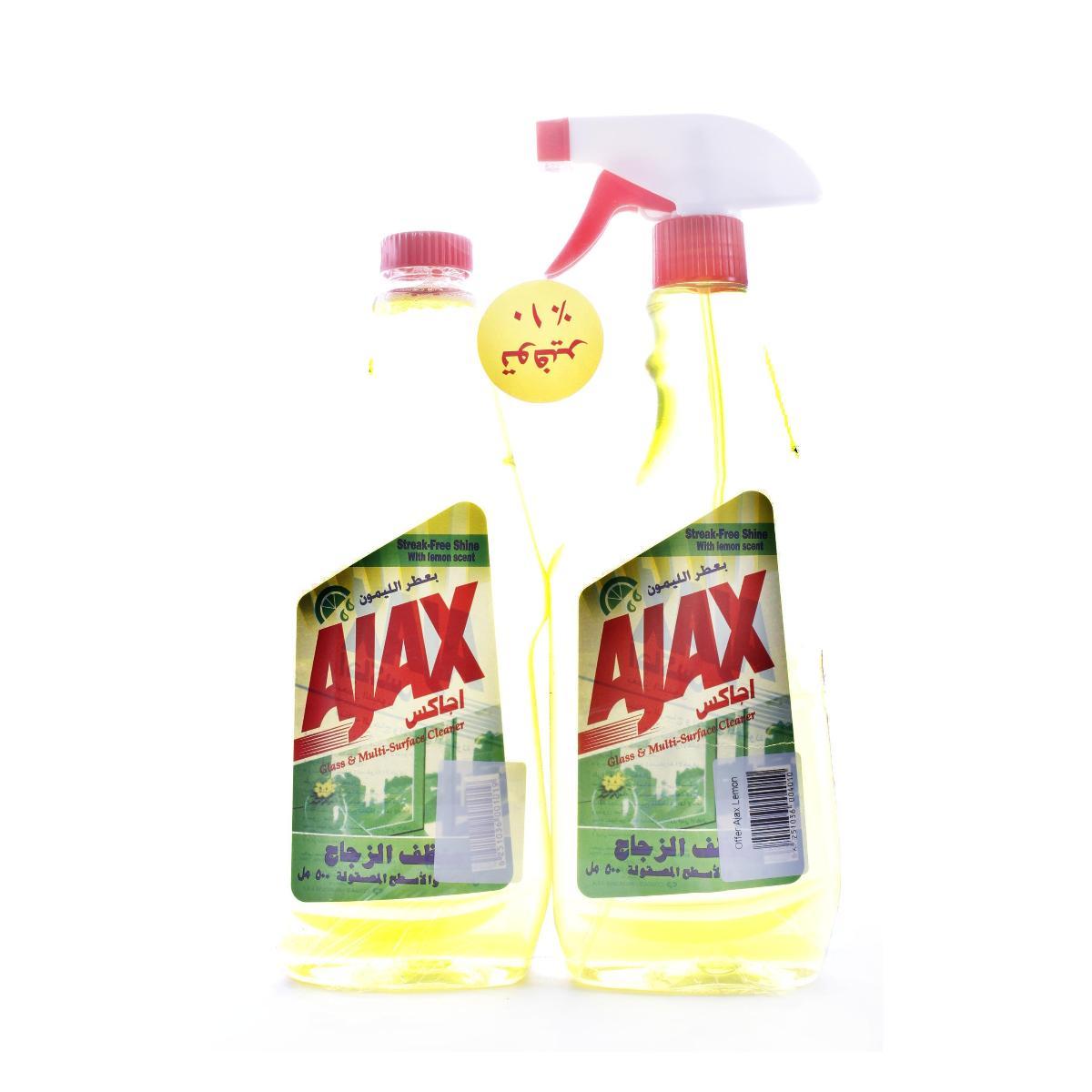 Ajax Glass Cleaner Lemon Offer 500ml