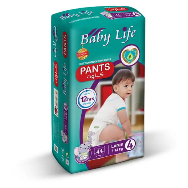 Baby Life Pants Large Diapers Size 4, 44 Diapers