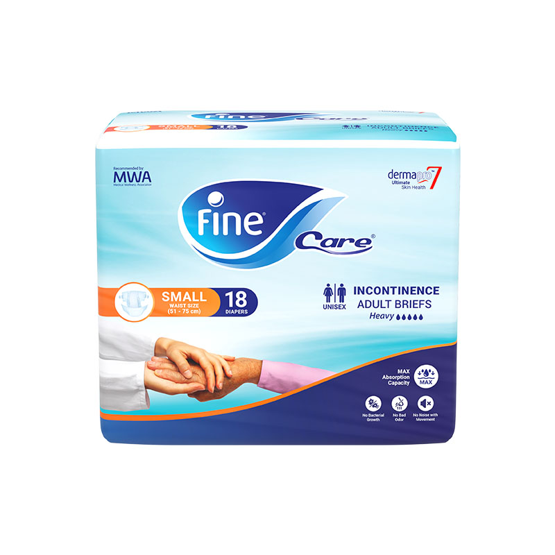 Fine Care Derma Pro Diapers, (Waist Size 51-75 cm), Small, 18pcs