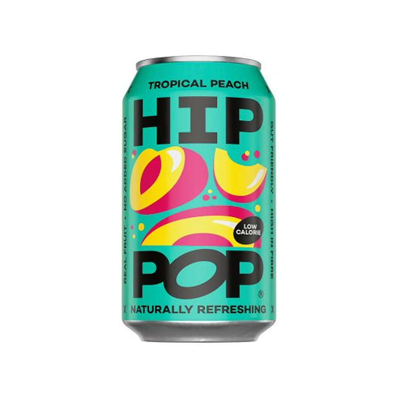 Hip Pop Sparkling Tropical Peach Drink Can 330ml