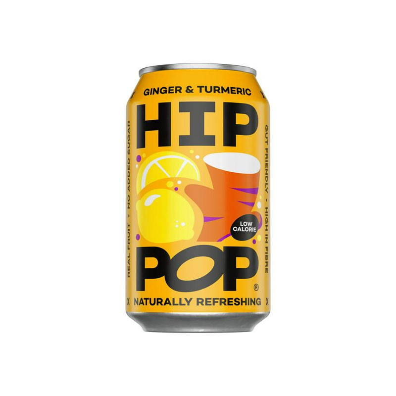 Hip Pop Sparkling Ginger & Turmeric Drink Can 330ml