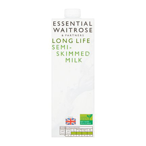 Waitrose Essential Semi Skimmed Long Life Milk 1L