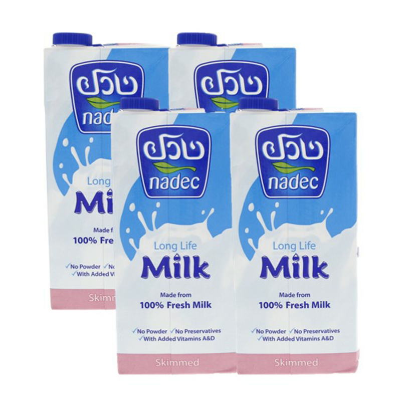 Nadec Skimmed Milk 4pcs x 1L