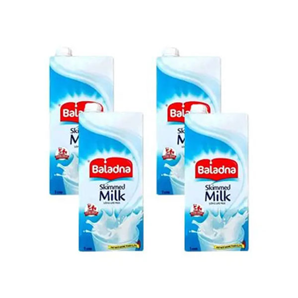 Baladna Skimmed Milk 1L x 4Pcs