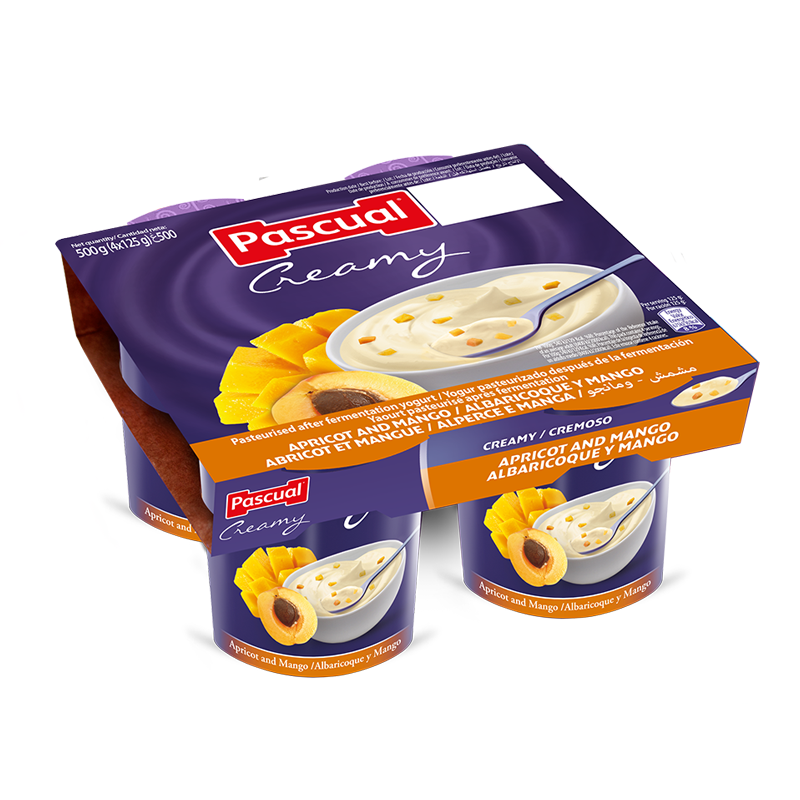 Pascual Thick & Creamy Apricot & Mango Yogurt 125g x 4pcs