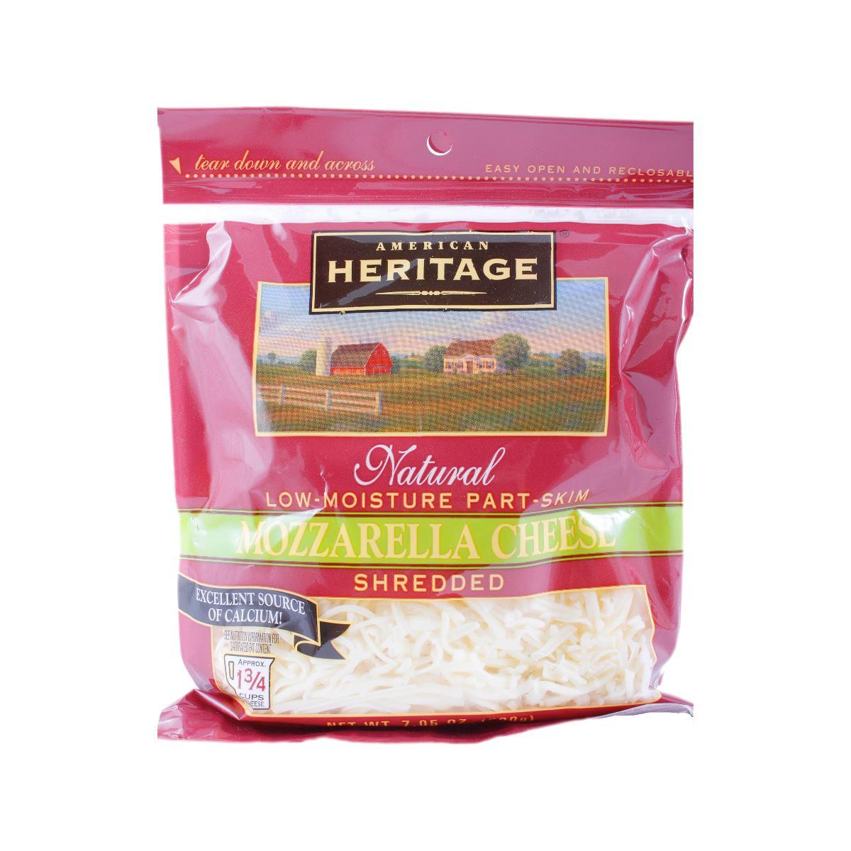 American Heritage Fat Free Shredded Mozzarella Cheese 227g