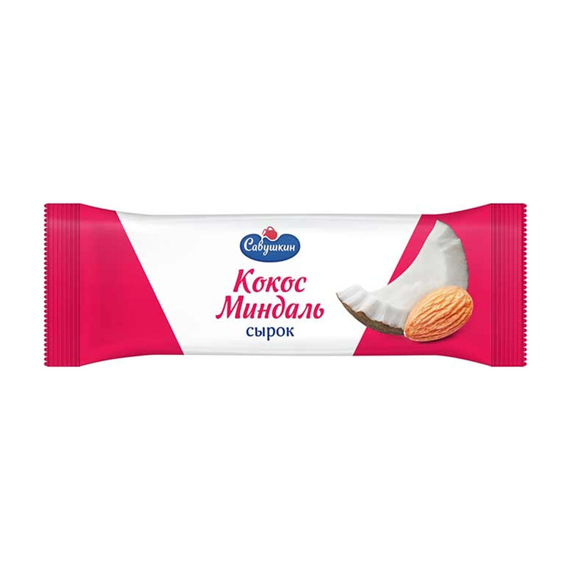 Savushkin Coconut & Almond Glazed Cottage Cheese Bar 20% Fat 40g