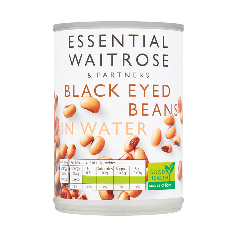 Waitrose Essential Black Eyed Beans in Water 400g