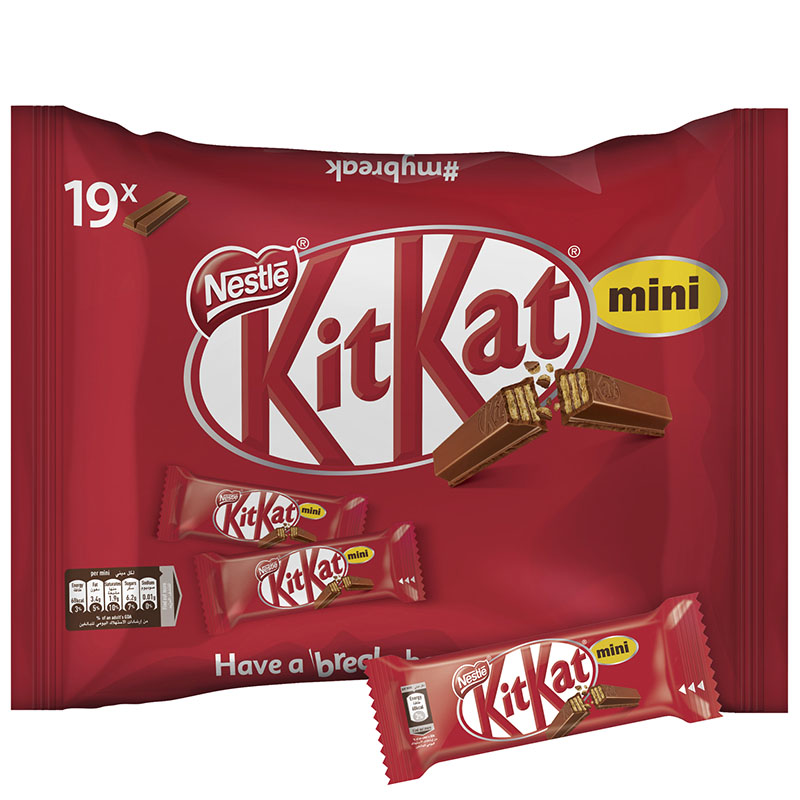 KitKat Mini Milk Chocolate Bar Snack Bag 2 Fingers 250g x 19Pcs