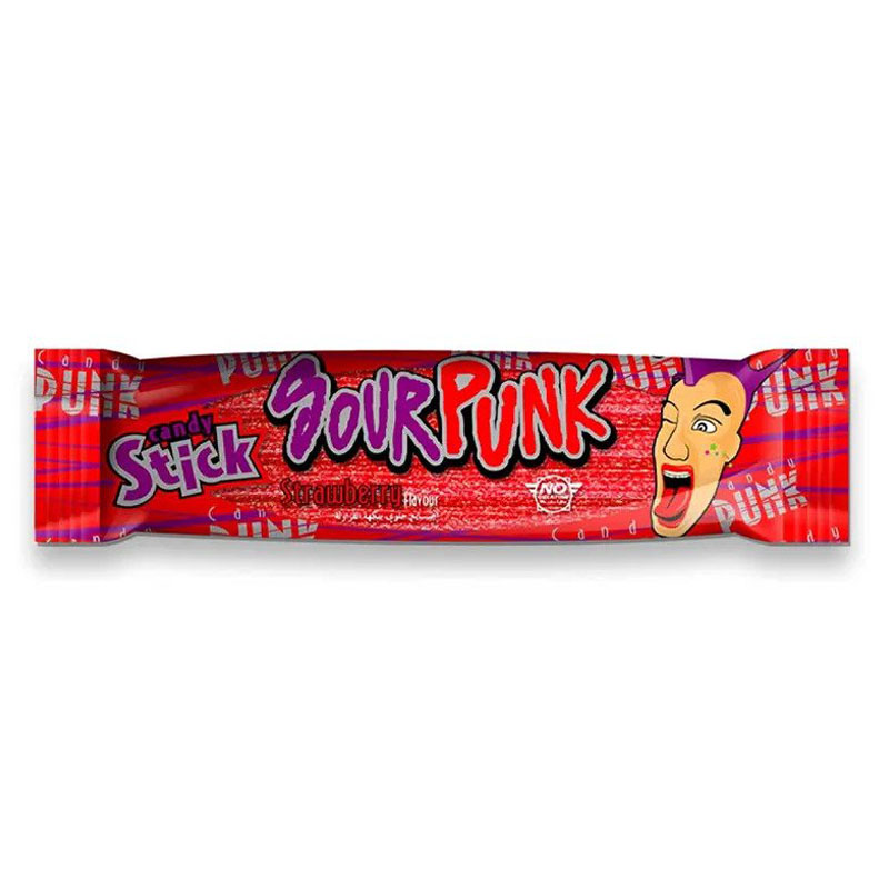 Sour Punk Candy Stick, Strawberry Flavor 40g