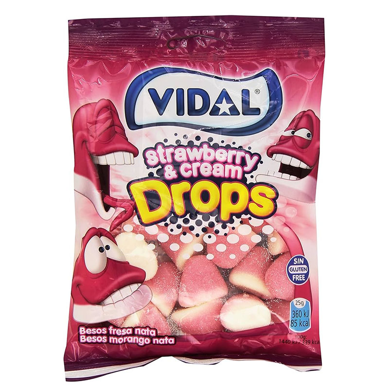Vidal Strawberry & Cream Candy 90g