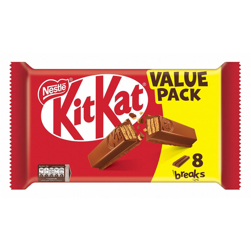 KitKat Milk Chocolate 2 Finger Value Pack 8pcs x 17.7g