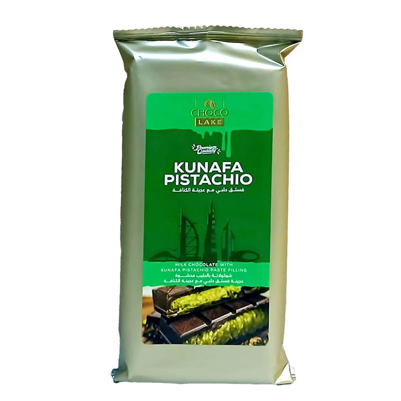 Choco Lake Diamond Twist Milk Chocolate With Kunafa Pistachio Flavored 190g