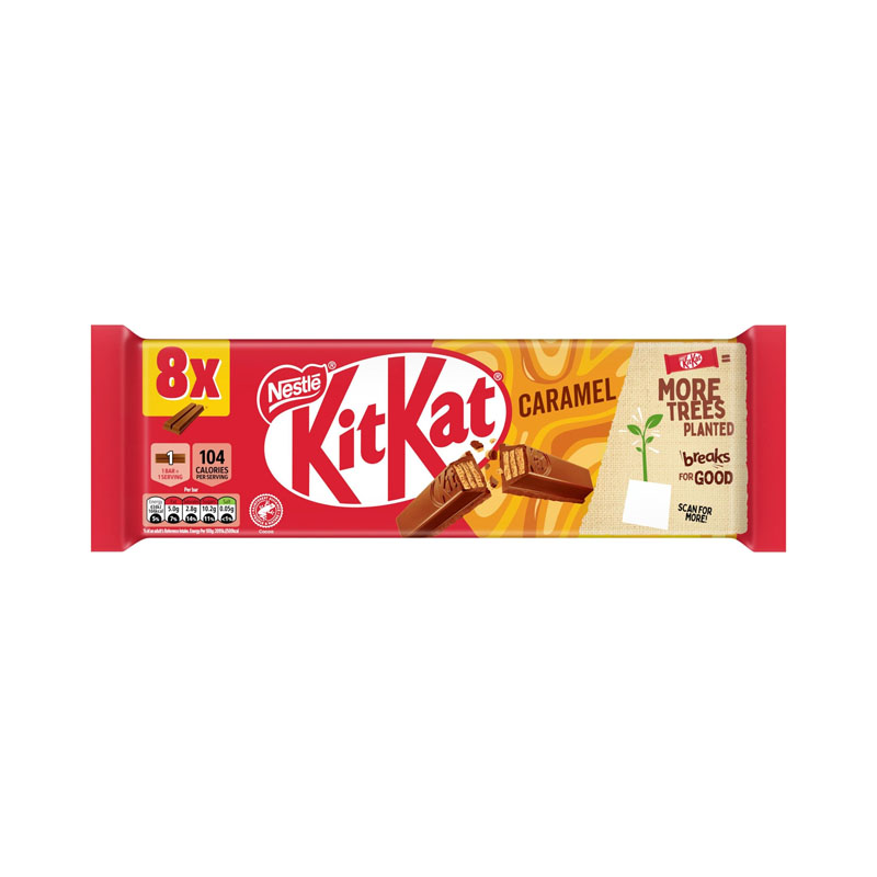 KitKat 2 Finger Caramel Flavour Chocolate Biscuit Bar 8pcs x 20.7g